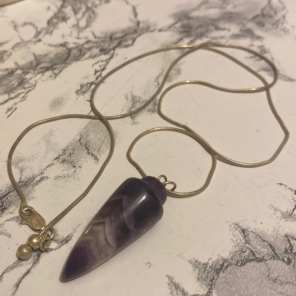 Amethyst Pendulum Necklace